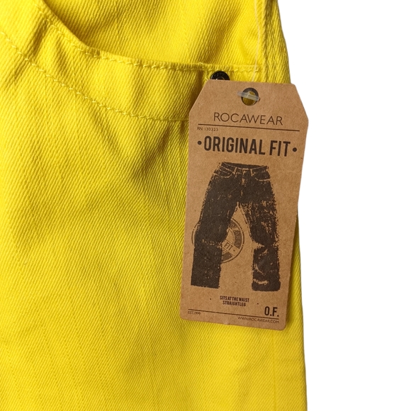 ROCAWEAR Original Fit Classic Yellow Straight Leg Color Jeans 10 (27) NWT - Picture 7 of 10